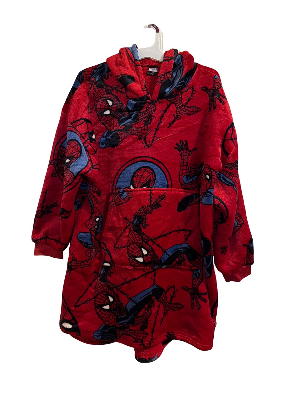 Marvel Kids Spider-Man Red Fleece Hoodie Blanket Size M/L